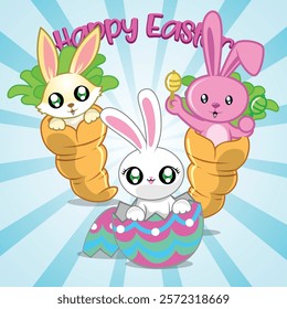 happy easter for greeting card, gift card