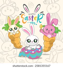 happy easter for greeting card, gift card