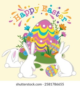 happy easter for greeting card, gift card