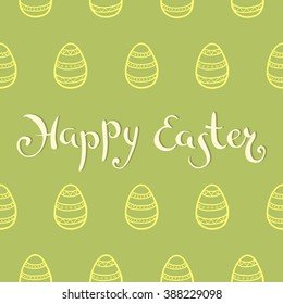 Happy Easter greeting card/ Hand drawn lettering/ Design elements/Hand drawn vector illustration