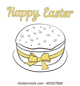 happy easter Greeting card hand drawing