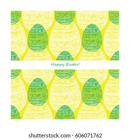 Happy easter Greeting Card. Hand drawn stylish Easter eggs.