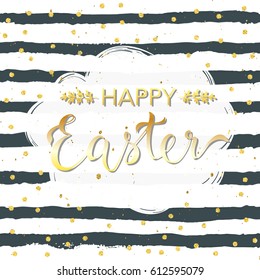 Happy Easter greeting card with hand drawn lettering.