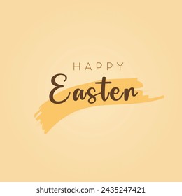 Happy Easter greeting Card, hand-drawing Lettering. Vector Typography Inscription