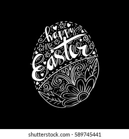 Happy Easter greeting Card, hand-drawing Lettering.