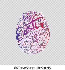 Happy Easter greeting Card, hand-drawing Lettering.