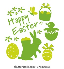 Happy Easter greeting card - Easter icons