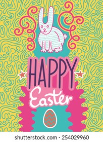 Happy Easter. Greeting Card Illustration