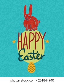 Happy Easter. Greeting Card Illustration 