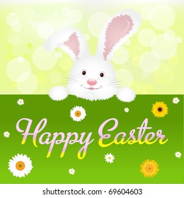 Happy Easter Greeting Card, Isolated On White Background, Vector Illustration