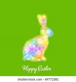 Happy Easter Greeting Card, Isolated On White Background, Vector Illustration