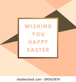 Happy Easter greeting card. Easter minimal printable journaling card, creative card, art print, minimal label design for banner, poster, flyer.