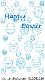 Happy Easter greeting card, minimal vector illustration