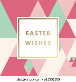 Happy Easter greeting card. Minimal creative printable journaling card, art print, label design for banner, poster, flyer.