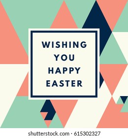 Happy Easter greeting card. Minimal creative printable journaling card, art print, label design for banner, poster, flyer.