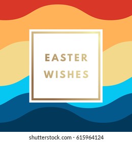 Happy Easter greeting card. Minimal creative printable journaling card, art print, label design for banner, poster, flyer.
