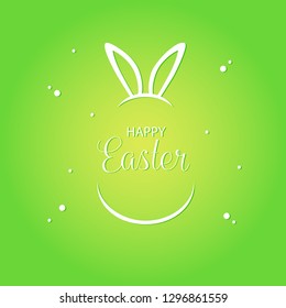 Happy Easter greeting card. Modern minimal banner in flat style. Vector Illustration