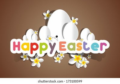 Happy Easter Greeting Card on Background vector illustration