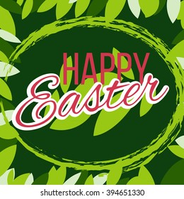 Happy easter Greeting Card. On the background calligraphy. Congratulations on the holiday. 