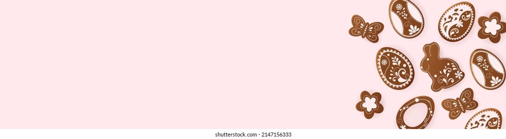 Happy Easter greeting card, painted eggs. Spring holidays, Easter background. Vector illustration EPS10.