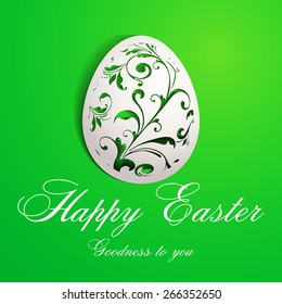 Happy Easter greeting card with paper egg design 