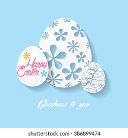 Happy Easter greeting card with paper egg design / Happy Easter Congratulation or greeting cards 
