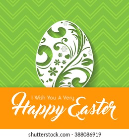 Happy Easter greeting card with paper egg design / Happy Easter Congratulation or greeting cards
