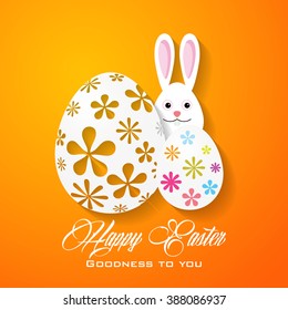 Happy Easter greeting card with paper egg design / Happy Easter Congratulation or greeting cards
