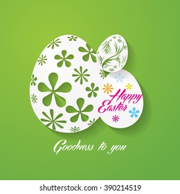 Happy Easter greeting card with paper egg design / Happy Easter Congratulation or greeting cards
