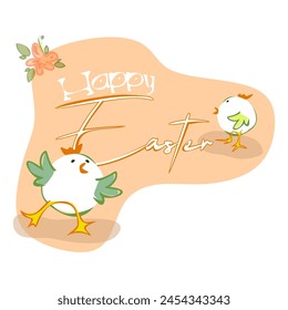 Happy Easter greeting card in pastel colors