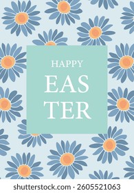Happy Easter greeting card, poster, holiday cover. Trendy design template or web banner for Easter. Vector illustration
