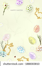 Happy Easter greeting card. Promotion and shopping template.