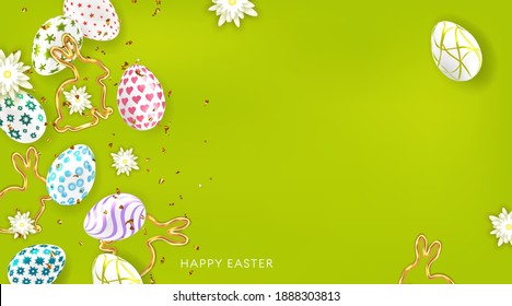 Frohe Ostern-Grußkarte. Promotion und Shopping Template.