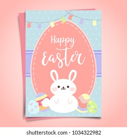 Happy Easter greeting card with Rabbit