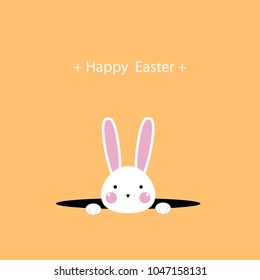 Happy Easter Greeting card, Greeting card with Easter rabbit, Funny bunny, Easter Bunny, illustration vector.