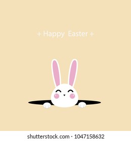 Happy Easter Greeting card, Greeting card with Easter rabbit, Funny bunny, Easter Bunny, illustration vector.