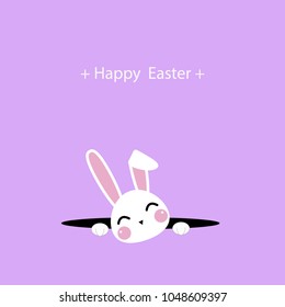 Happy Easter Greeting card, Greeting card with Easter rabbit, Funny bunny, Easter Bunny, illustration vector.