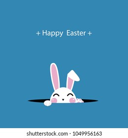 Happy Easter Greeting card, Greeting card with Easter rabbit, Funny bunny, Easter Bunny, illustration vector.