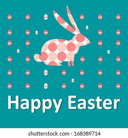 Happy Easter greeting card with rabbit