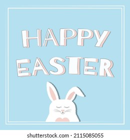 happy easter greeting card with rabbits