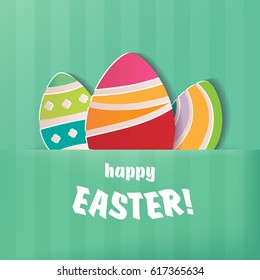 Happy Easter greeting card. A realistic  image that simulates paper.