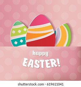 Happy Easter greeting card. A realistic  image that simulates paper.