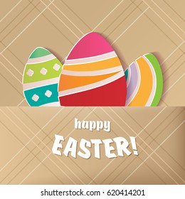 Happy Easter greeting card. A realistic  image that simulates paper.
