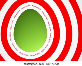 Happy Easter greeting card red -white vector template