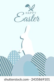  Happy easter greeting card template, poster, holiday cover. Vector illustration.