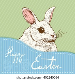 Happy Easter. Greeting card template. Hand drawn. Vector - stock.