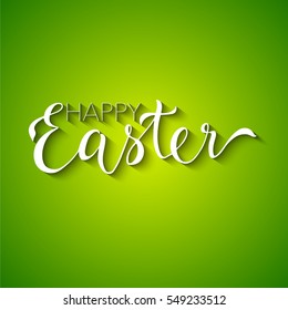 Happy Easter Greeting Card Template. Hand Drawn Modern Brush Calligraphy Design.