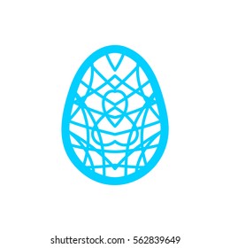 Happy Easter greeting card template in paper cutting style. Laser cutting template for greeting cards. Stencil for paper, plastic, wood, plotter.Abstract silhouette pattern.