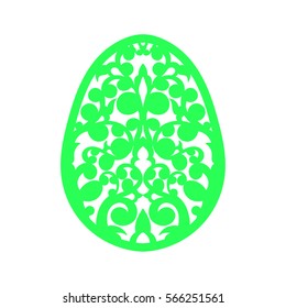 Happy Easter greeting card template in paper cutting style. Laser cutting template for greeting cards. Stencil for paper, plastic, wood, plotter.Abstract silhouette pattern.