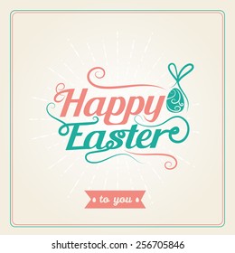 Happy Easter Greeting Card. Typographical Vector.